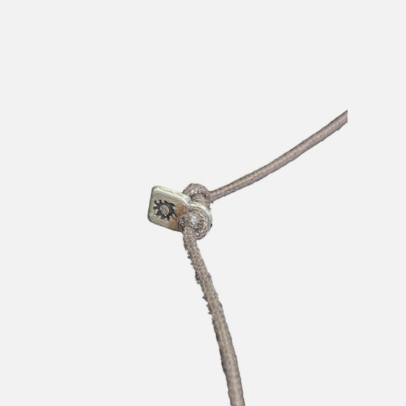 Uno de 50 Silver Plated Flower Pendant on Brown Cord Necklace - Picture 7 of 8